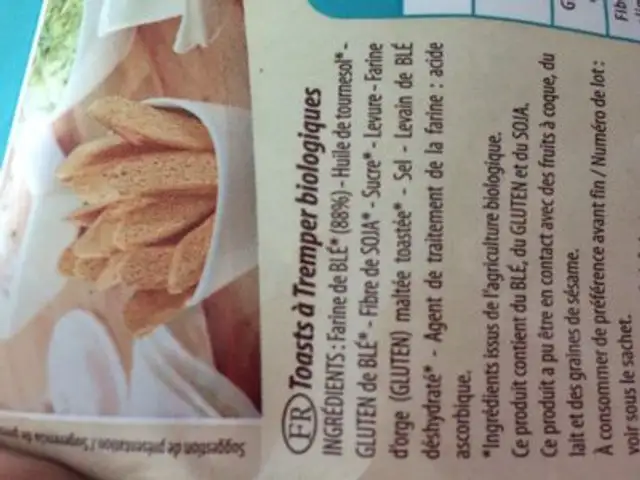 Dip pour apéro ingredients label