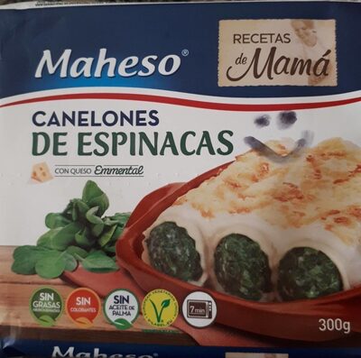 Canelones de espinacas con queso emmental imp front packaging