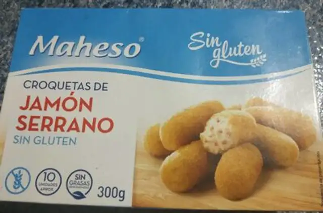 Croquetas sin gluten front packaging