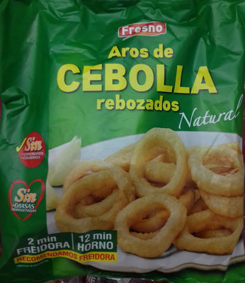 Aros de cebolla rebozados front packaging