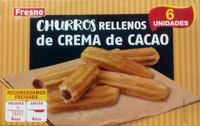 Churros rellenos de crema de cacao