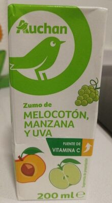 Zumo de melocotón, manzana y uva