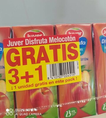 Zumos Juver Melocotón front packaging