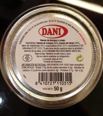 Huevas de arengue front packaging