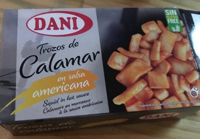 Trozos de calamar en salsa americana