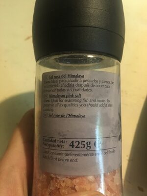 Sal rosa del himalaya ingredients label