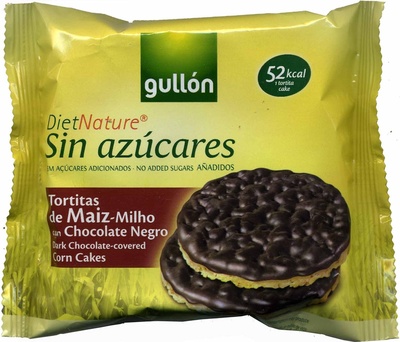 Diet Nature tortitas de maíz con chocolate negro front packaging