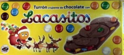 Turrón crujiente de chocolate con Lacasitos front packaging