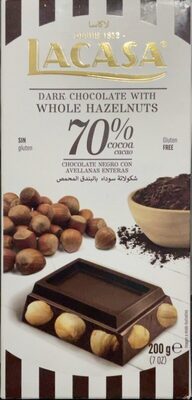 Dark Chocolate With Whole Hazelnutes 70%