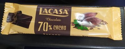 Lacasa chocolate 70% cacao front packaging