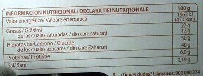 Turron de Licor Barceló Cream nutrition facts table