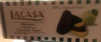 Manzana confitada con chocolate negro