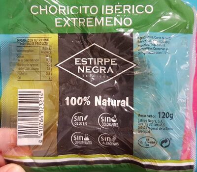Choricito ibérico extremeño front packaging