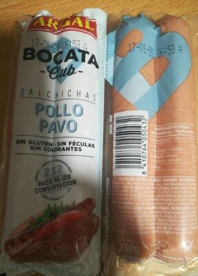 Salchichas de pollo pavo front packaging