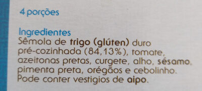 Cous cous mediterráneo ingredients label