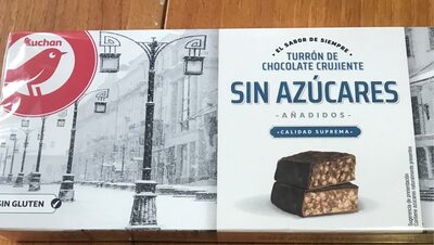 Turrón de chocolate crujiente sin azúcares añadidos