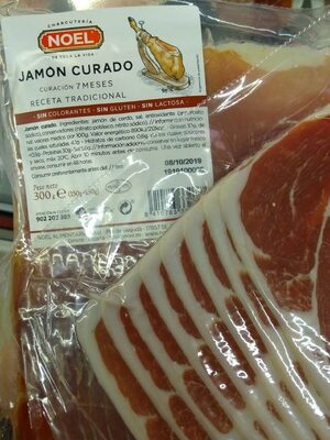 Jamón curado front packaging