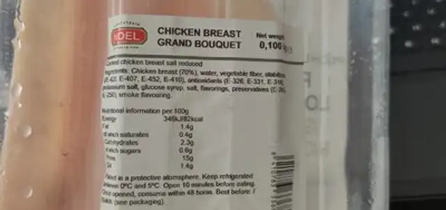 Chicken breast grand bouquet nutrition facts table
