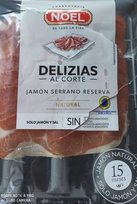 DELIZIAS AL CORTE JAMÓN SERRANO front packaging