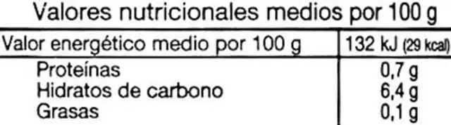 Remolacha roja en tiras nutrition facts table