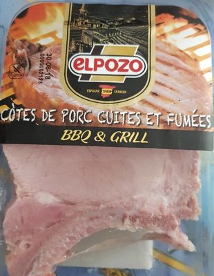 Côtes de porc cuites et fumées front packaging