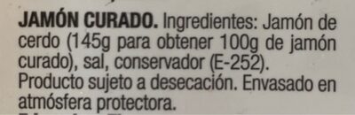 Jamon bodega ingredients label