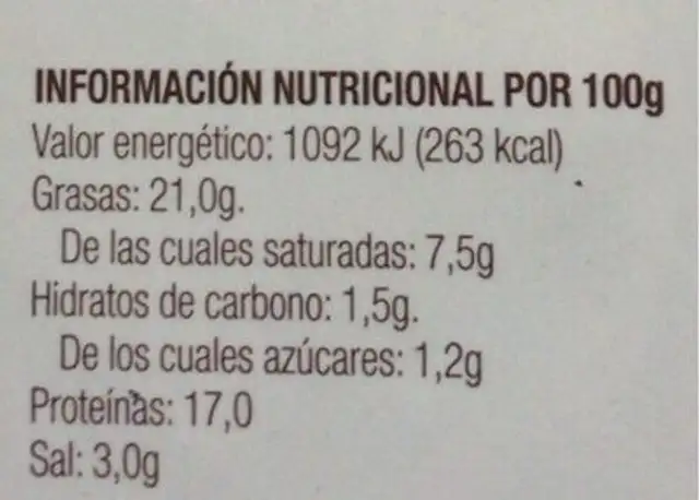 Chorizo extra lonchas sin gluten nutrition facts table