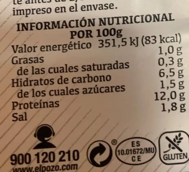 Pechuga de pavo loncha finas nutrition facts table