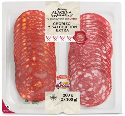 Chorizo y salchichón extra front packaging