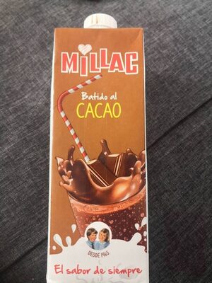 Millac batido al cacao front packaging