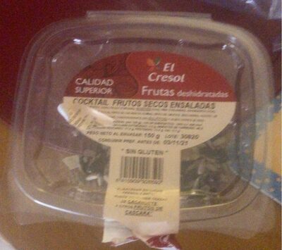 Frutas deshidratadas front packaging