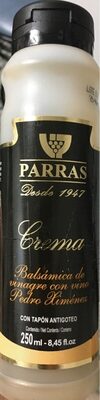 Crema balsámica de vinagre con vino de Pedro Ximénez front packaging