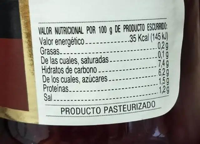 Remolacha en rodajas nutrition facts table