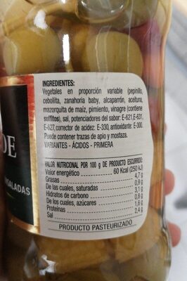 Combinado para ensaladas nutrition facts table