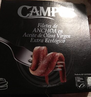 Filetes de anchoa en aceite de oliva virgen extra ecológico front packaging