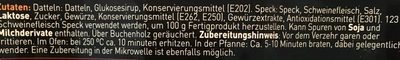 Datteln im Speckmantel ingredients label