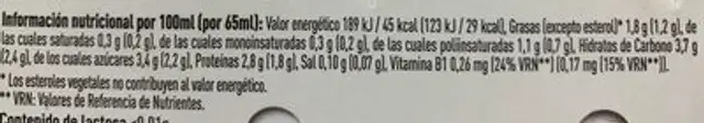 Kaikucol sabor fresa 0% nutrition facts table