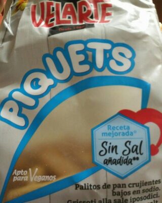 Palitos de pan crujientes bajos en sal Piquets front packaging