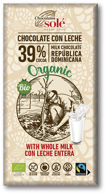 Chocolat au lait biologique