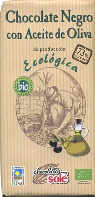 Tableta de chocolate negro con aceite de oliva 73% cacao