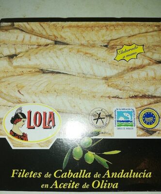 Filetes de caballa de Andalucía en aceite oliva front packaging