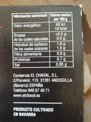Espárragos Blancos Extra nutrition facts table