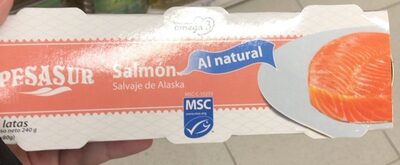 Salmon enlatado al natural front packaging