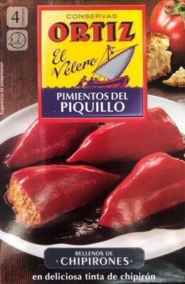 Pimientos del piquillo rellenos de chipirones front packaging