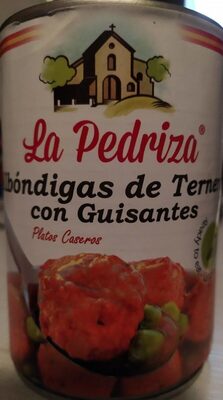 Albóndigas de ternera con guisantes