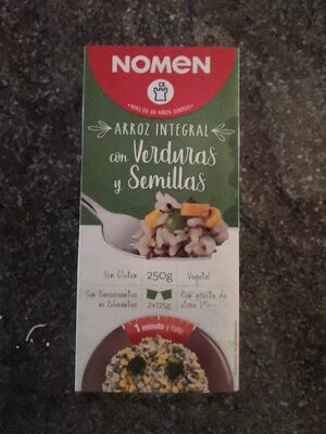 Arroz integral con verduras y semillas