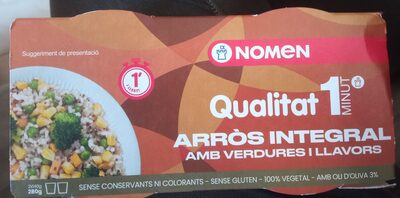 Arroz integral con verduras y semillas