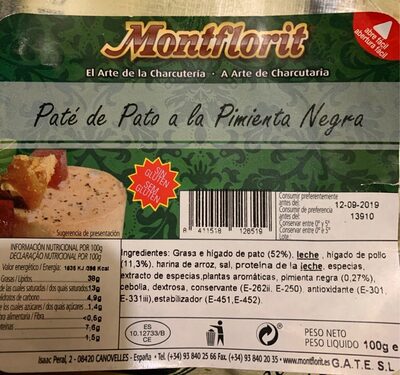 Paté de pato a la pimienta negra