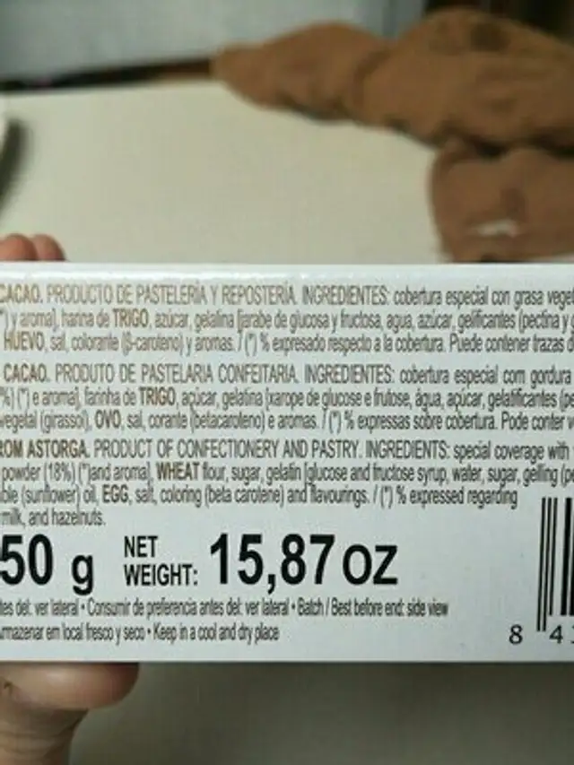 Hojaldres de Astorga ingredients label