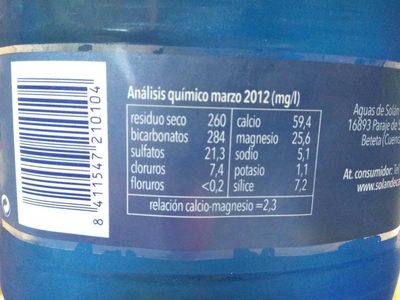 Agua mineral natural front packaging